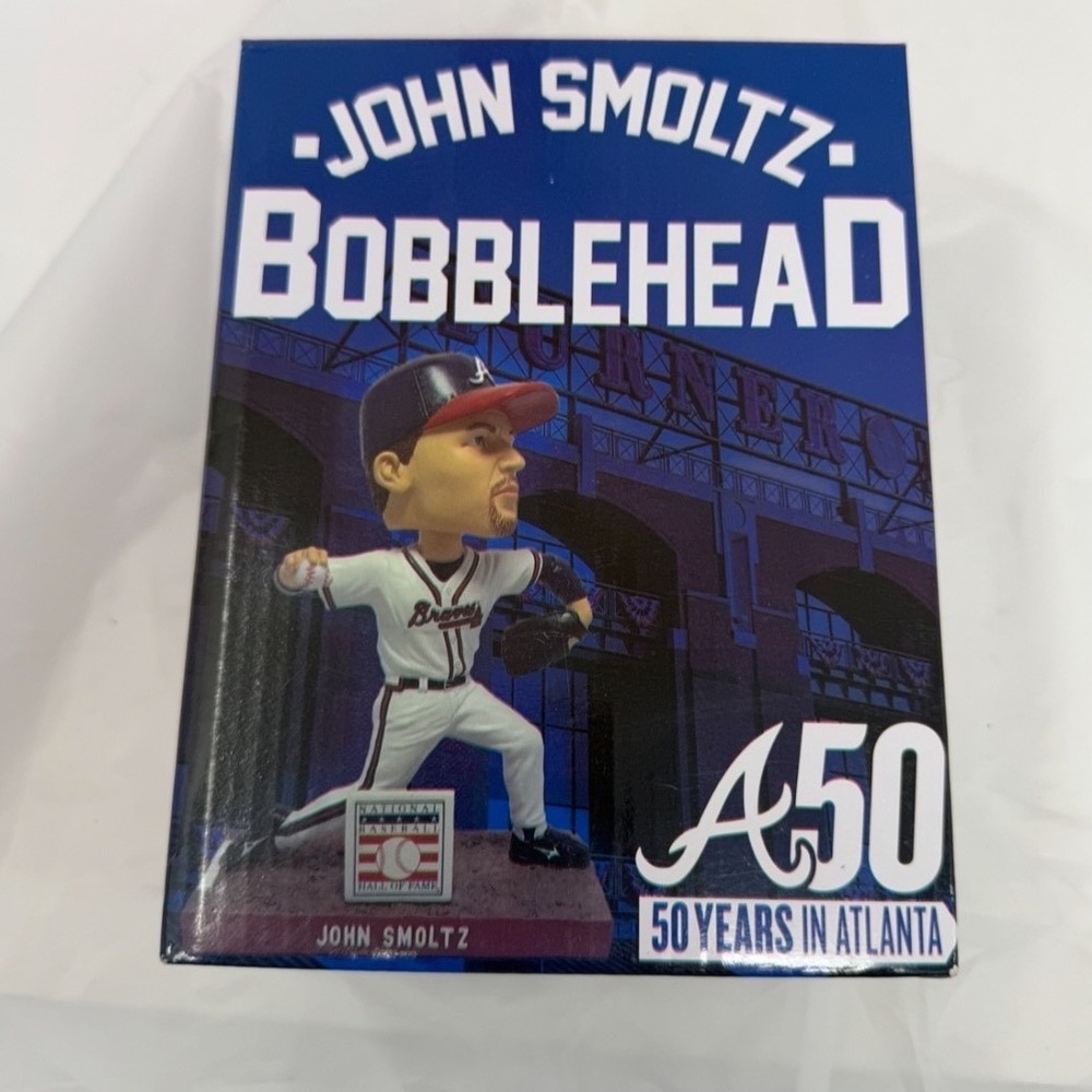 John Smoltz Atlanta Braves Bobblehead 50 Years in Atlanta Hall of Fame MLB Boxed